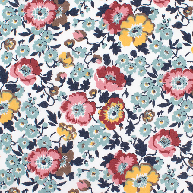 生地 LIBERTY FABRICS リバティ・ファブリックス タナローン 2024AW THE CURATED FLORAL Poppy Poem ポピー・ポエム（24-3634204） 24CU.グリーン 99Zz99j