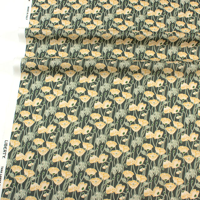 生地 LIBERTY FABRICS リバティ・ファブリックス タナローン 2025AW Decades in Bloom Erito Poppy エリト・ポピー(25-363J75902) 25CU.イエロー 09Ac03j