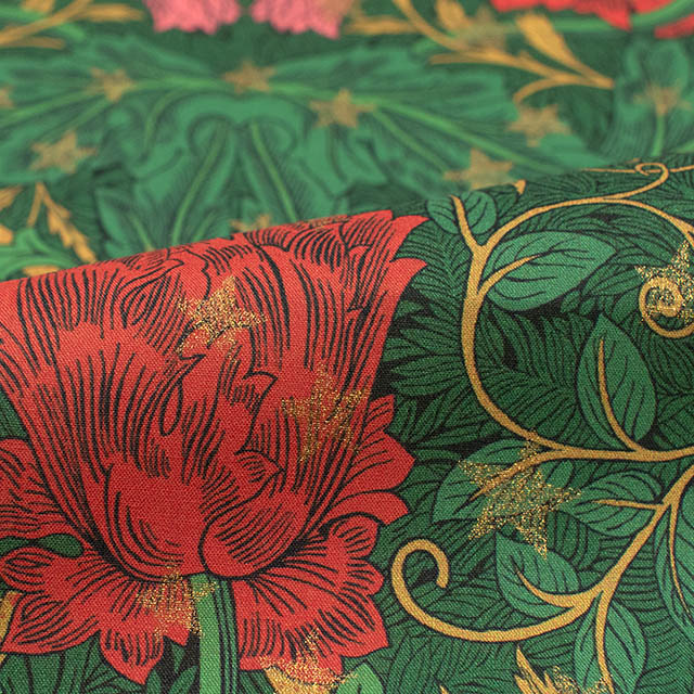 生地 LIBERTY FABRICS リバティ・ファブリックス タナローン 2025AW Festive Collection March Sparkle マーチ・スパークル(363G74312) A.グリーン 09Ac04j