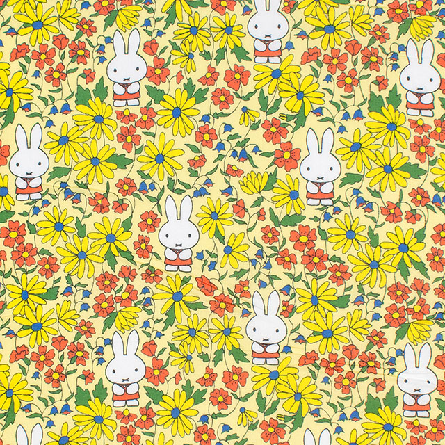生地 LIBERTY FABRICS リバティ・ファブリックス タナローン The Miffy Picture Book Collection by Liberty Prairie Day プレーリー・デイ(DC35973) 26BT.イエロー 09Ac04j