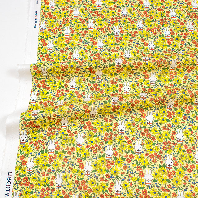 生地 LIBERTY FABRICS リバティ・ファブリックス タナローン The Miffy Picture Book Collection by Liberty Prairie Day プレーリー・デイ(DC35973) 26BT.イエロー 09Ac04j