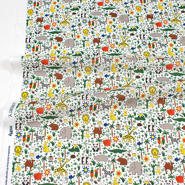 生地 LIBERTY FABRICS リバティ・ファブリックス タナローン The Miffy Picture Book Collection by Liberty Zoology ズーロジー(DC35975) 26AT.オフ 09Ac04j