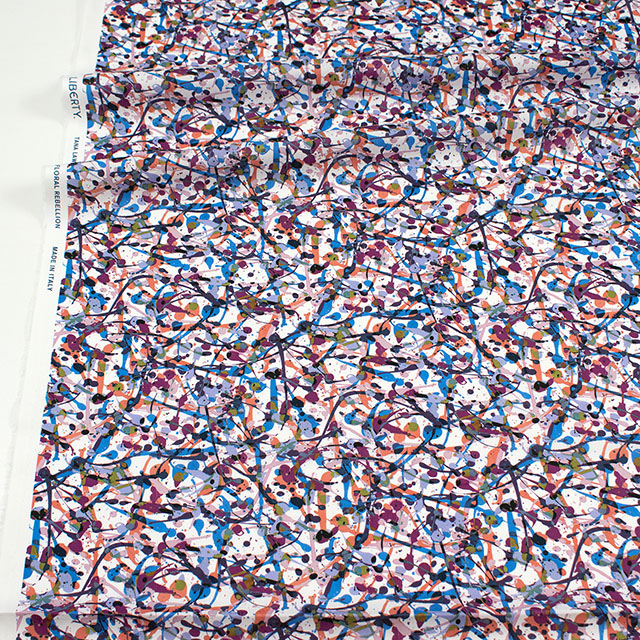 生地 LIBERTY FABRICS リバティ・ファブリックス タナローン 2026SS Floral Rebellion Club Paint クラブ・ペイント(26-36361034) 26BU.ブルー 09Ac04j