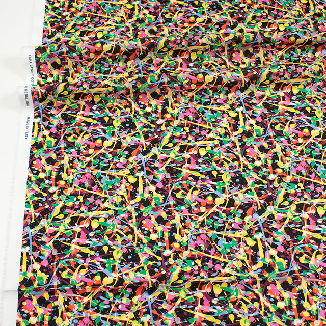 生地 LIBERTY FABRICS リバティ・ファブリックス タナローン 2026SS Floral Rebellion Club Paint クラブ・ペイント(26-36361034) 26CU.ブラック 09Ac04j