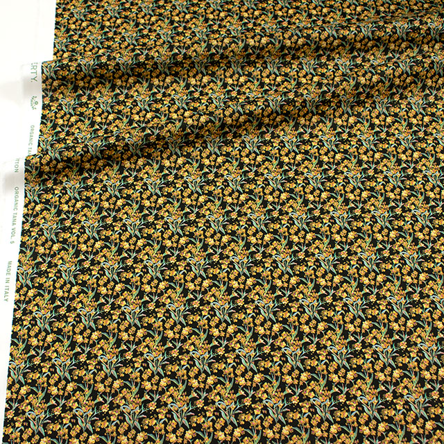 生地 LIBERTY FABRICS リバティ・ファブリックス オーガニックタナローン 2026SS Island Blossom アイランド・ブロッサム(26-157J75910) 26DU.ブラック/イエロー 09Ac04j