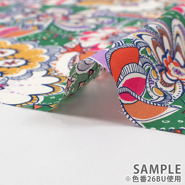 生地 LIBERTY FABRICS リバティ・ファブリックス タナローン 2026AW DESIGN. NATURE. ART. Firework Garden ファイアワーク・ガーデン(26-363J62021) 26BU.グリーン 09Ac04j