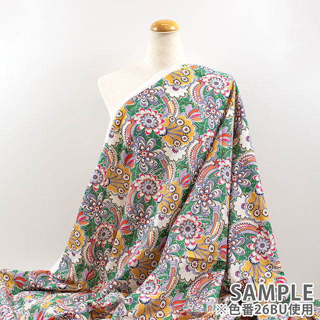 生地 LIBERTY FABRICS リバティ・ファブリックス タナローン 2026AW DESIGN. NATURE. ART. Firework Garden ファイアワーク・ガーデン(26-363J62021) 26BU.グリーン 09Ac04j