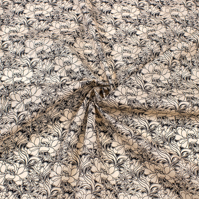 生地 LIBERTY FABRICS リバティ・ファブリックス タナローン 2026AW DESIGN. NATURE. ART. Penelope's Pirouette ペネロペズ・ピルエット(DC35732) J26C.アイボリー/ブラック 09Ac04j