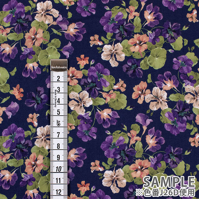 生地 LIBERTY FABRICS リバティ・ファブリックス タナローン 2026AW DESIGN. NATURE. ART. Dancing Nasturium ダンシング・ナスターチウム(DC35737) J26D.ネイビー 09Ac04j