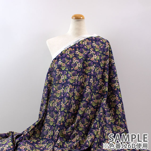 生地 LIBERTY FABRICS リバティ・ファブリックス タナローン 2026AW DESIGN. NATURE. ART. Dancing Nasturium ダンシング・ナスターチウム(DC35737) J26D.ネイビー 09Ac04j