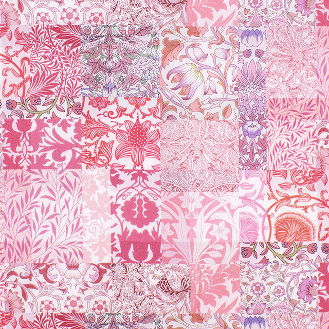 生地 LIBERTY FABRICS リバティ・ファブリックス 2026AW Archive Garden Morris Patchwork モリス・パッチワーク(26-363J7519) 26BU.ピンク 09Ac04j