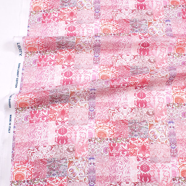 生地 LIBERTY FABRICS リバティ・ファブリックス 2026AW Archive Garden Morris Patchwork モリス・パッチワーク(26-363J7519) 26BU.ピンク 09Ac04j