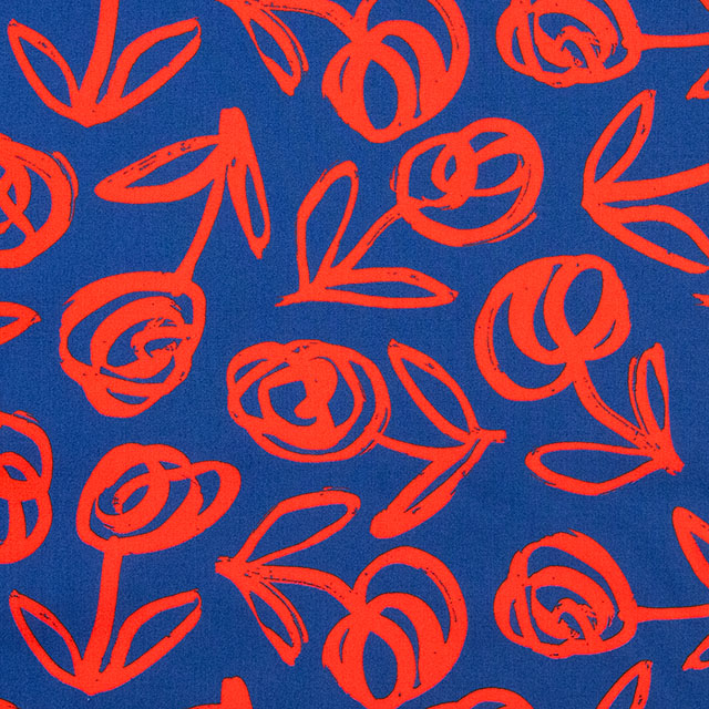 生地 LIBERTY FABRICS リバティ・ファブリックス 2026AW Archive Garden Paintbrush Blossom ペイントブラッシュ・ブロッサム(26-363J7523) 26DU.ネイビー 09Ac04j