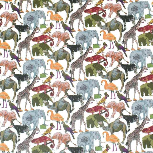 生地 LIBERTY FABRICS リバティ・ファブリックス タナローンラミネート エターナル  Queue for the zoo（3634160） CE (H)_k4j