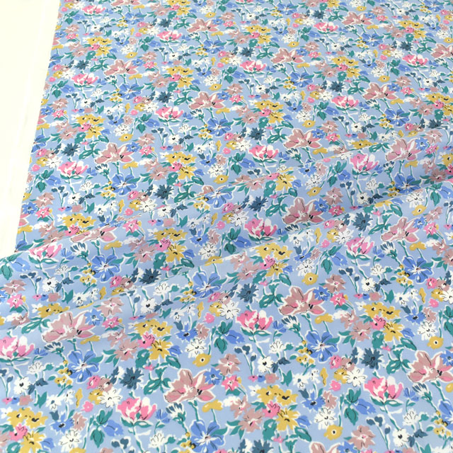 生地 LIBERTY FABRICS リバティ・ファブリックス タナローン エターナル California Bloom カリフォルニア・ブルーム(3639125) LBE.ブルー 09Ac03j