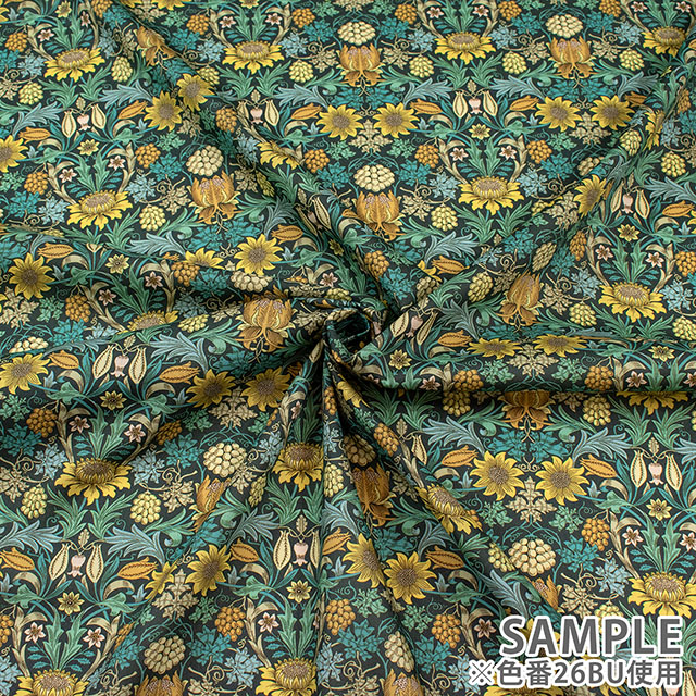 生地 LIBERTY FABRICS リバティ・ファブリックス オーガニックタナローン 2026AW Standen Palace スタンデン・パレス(26-157J76906) 26BU.チャコール/イエロー 09Ac04j