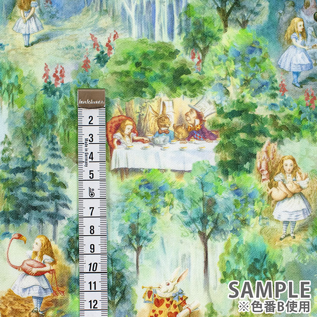生地 THE MACMILLAN ALICE -マクミランアリス- Tulgey Wood 不思議の森/オックス(AF-1015-1) B.グリーン 09Ac04j