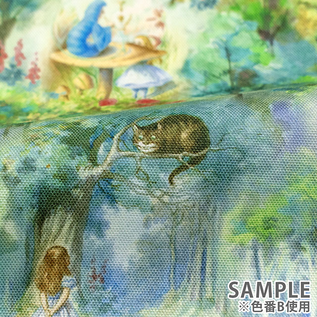 生地 THE MACMILLAN ALICE -マクミランアリス- Tulgey Wood 不思議の森/オックス(AF-1015-1) B.グリーン 09Ac04j