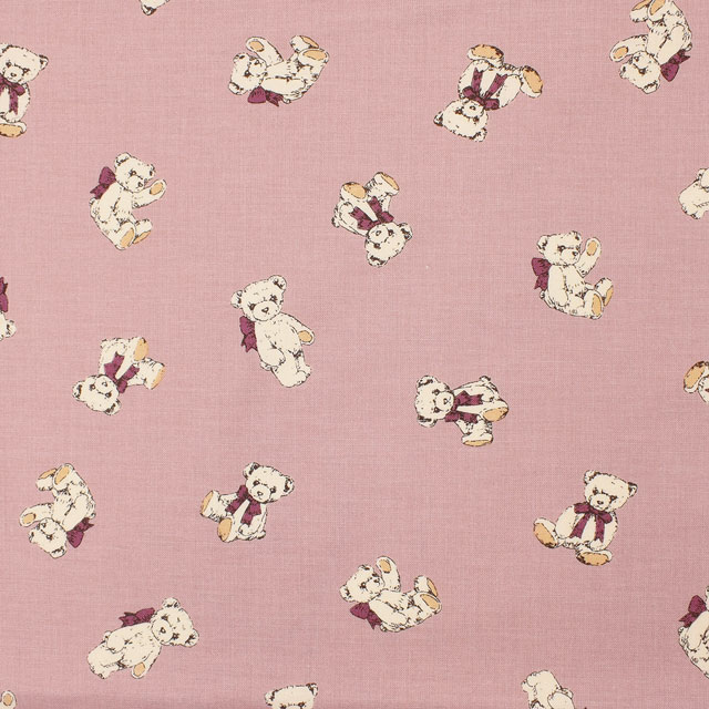 生地 Milk Latte ミルクラテ くまちゃん シーチング Mlfs 1b ピンク M 1f オカダヤ Okadaya 布 生地 毛糸 手芸用品の専門店