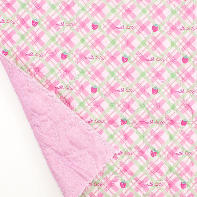 生地 milk latte-ミルクラテ- デニム風デザインキルト ストロベリー/キルティング 約130cm幅×50cmカット(MLDQ) 07B.ピンク 09Ad07_