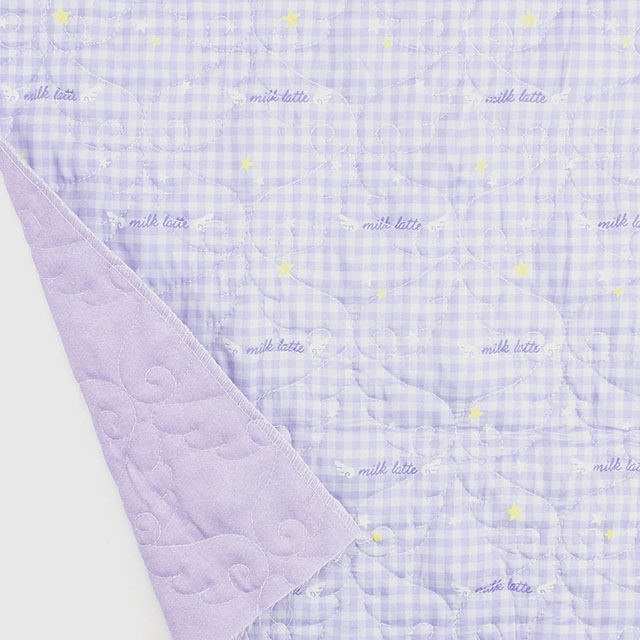 生地 milk latte-ミルクラテ- デニム風デザインキルト エンジェル/キルティング 約130cm幅×50cmカット(MLDQ) 08B.パープル 09Ad07_