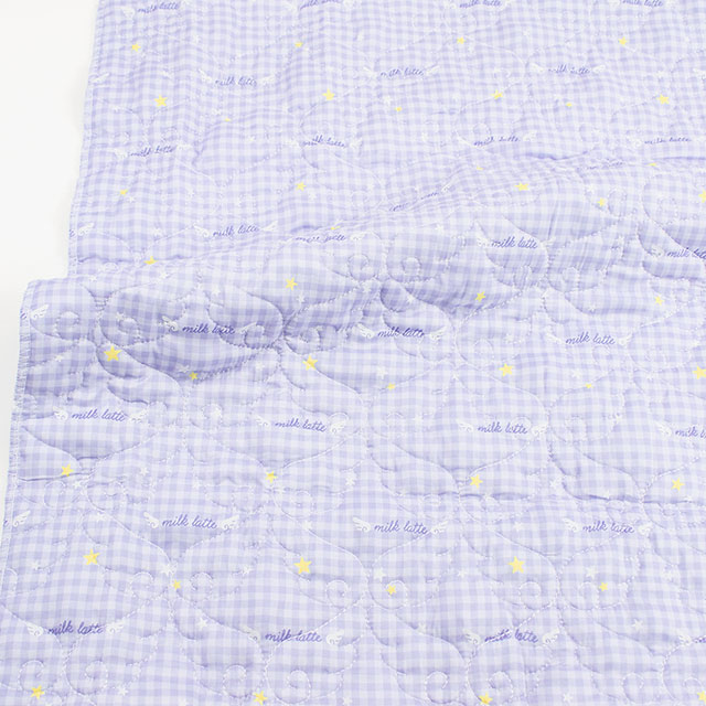 生地 milk latte-ミルクラテ- デニム風デザインキルト エンジェル/キルティング 約130cm幅×50cmカット(MLDQ) 08B.パープル 09Ad07_