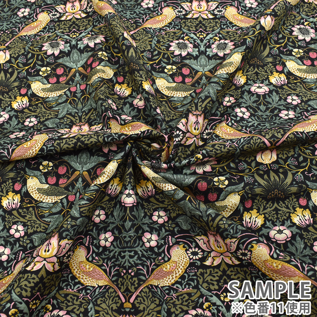 生地 moda-モダ- BEST OF MORRIS STRAWBERRY THIEF いちご泥棒/シーチング(8176) 44.ブルー 09Ac04_