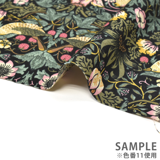 生地 moda-モダ- BEST OF MORRIS STRAWBERRY THIEF いちご泥棒/シーチング(8176) 44.ブルー 09Ac04_