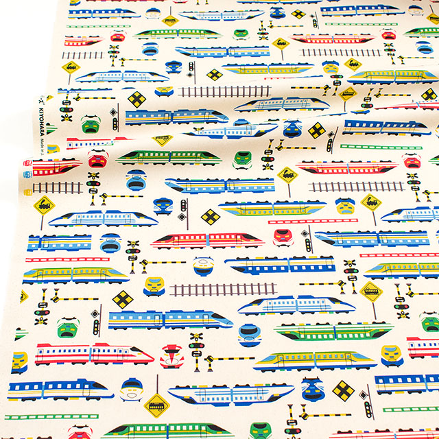 生地 お気に入りシリーズ カラフルシンカンセン/オックス(MOWF-164) KN.生成 09Ae99_