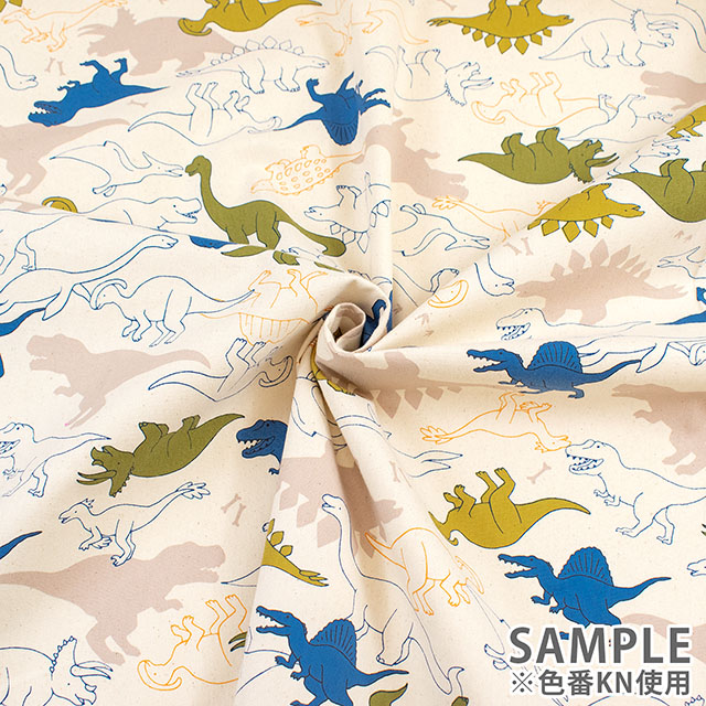 生地 お気に入りシリーズ シルエットダイナソー/オックス(MOWF-166) BL.ブルー 09Ae99_