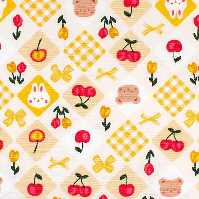 生地 お気に入りシリーズ アニマルリボン/オックス(MOWF-170) Y.イエロー 09Ae99_