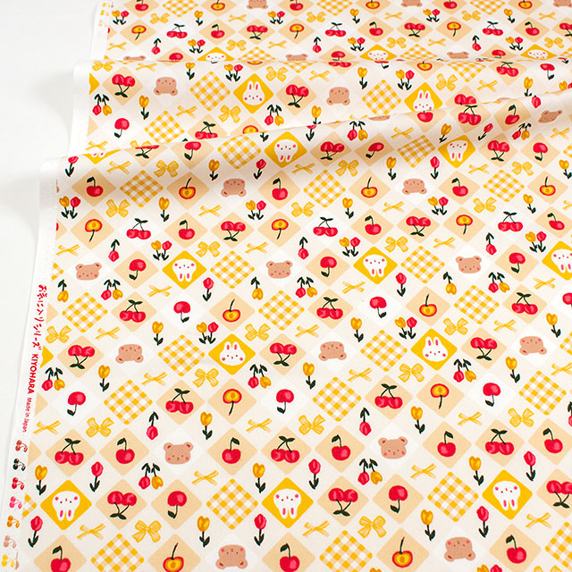 生地 お気に入りシリーズ アニマルリボン/オックス(MOWF-170) Y.イエロー 09Ae99_