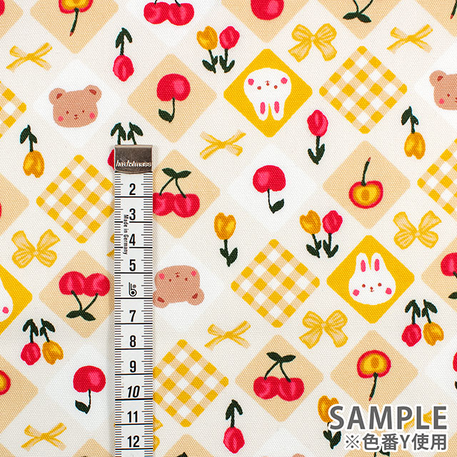 生地 お気に入りシリーズ アニマルリボン/オックス(MOWF-170) Y.イエロー 09Ae99_