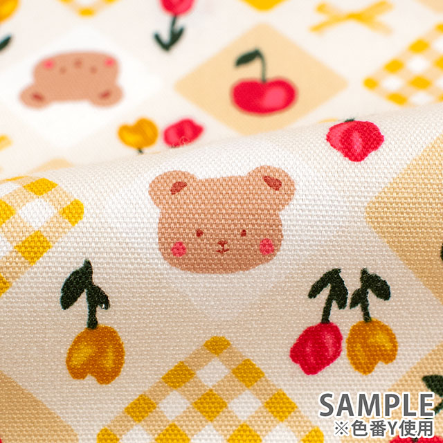 生地 お気に入りシリーズ アニマルリボン/オックス(MOWF-170) Y.イエロー 09Ae99_