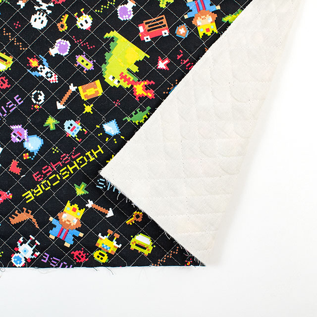 生地 お気に入りシリーズ ピクセルアートゲーム/キルティング(MOWF-167Q) BK.ブラック 09Ae99_