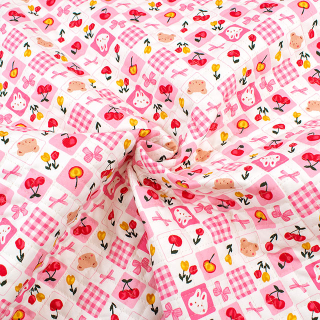 生地 お気に入りシリーズ アニマルリボン/キルティング(MOWF-170Q) P.ピンク 09Ae99_