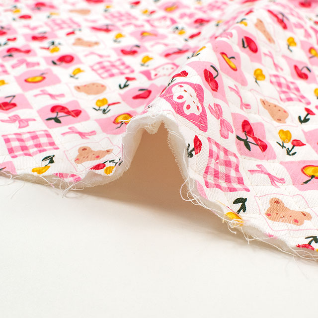 生地 お気に入りシリーズ アニマルリボン/キルティング(MOWF-170Q) P.ピンク 09Ae99_