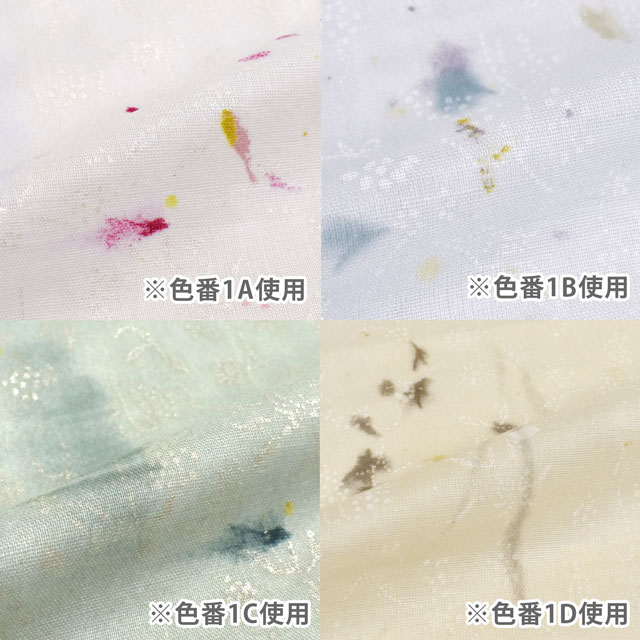 生地 naniIRO-ナニイロ- Flowers bloom＆Bear fruits/ダブルガーゼ（EGX-11250） 1B.ライトブルー/白ラッカー (H)_k4_