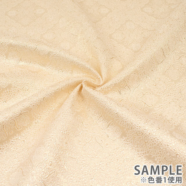 ジャガード生地 パトラ(1181) 1.白/ゴールド 10Aa05_