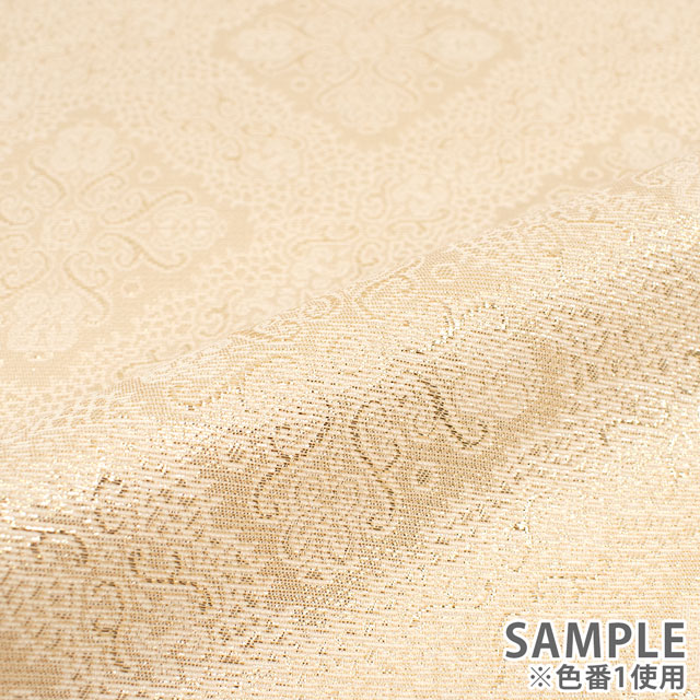 ジャガード生地 パトラ(1181) 1.白/ゴールド 10Aa05_