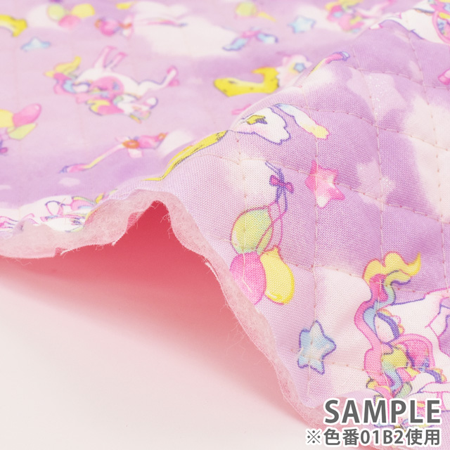 生地 いろコレ ユニコーンプラネット/キルティング リバーシブル 約108cm×50cm 1枚入り（QICFBC） 01B2.パープル (H)_ki_  オカダヤ(okadaya) 布・生地、毛糸、手芸用品の専門店