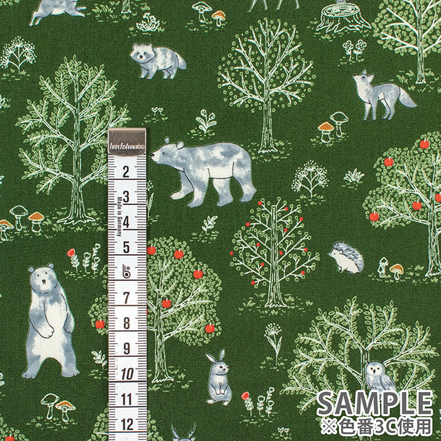 生地 キッズランド 森の動物たち/ポプリン(SP2600H) 3A.クリーム 09Ae99_