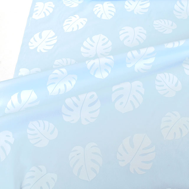 生地 T/Cブロード ハワイアンプリント モンステラ(TM5560) C.サックス 09Aa01_