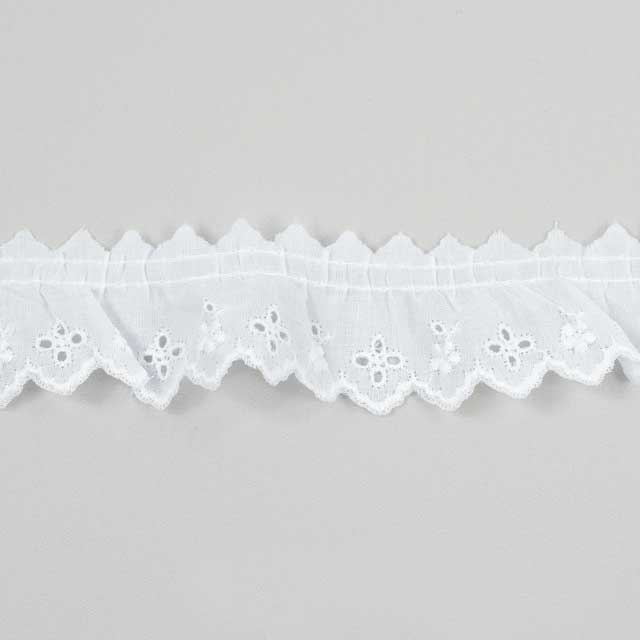 綿レース フリル 約24mm幅×1mカット(OKLC-016FP) 白 15Yy88_