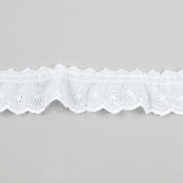 綿レース フリル 約22mm幅×1mカット(OKLC-017FP) 白 15Yy88_