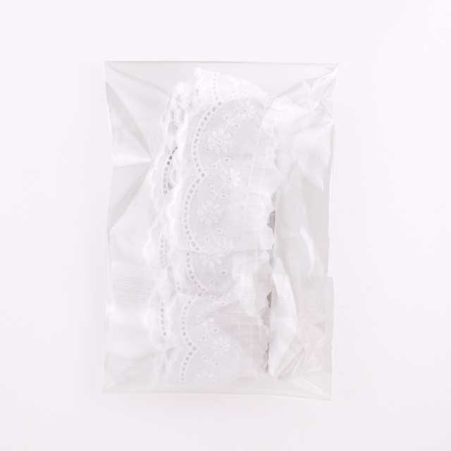 綿レース フリル 約26mm幅×1mカット(OKLC-028FP) 白 15Yy88_