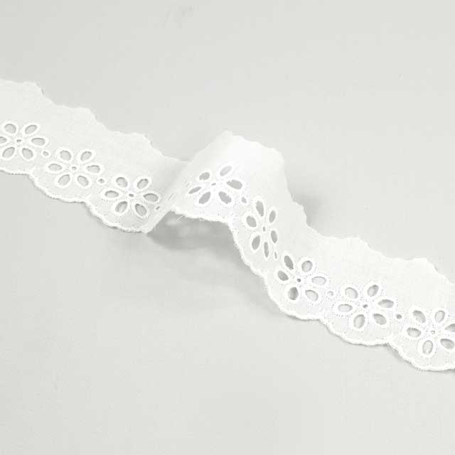 mmm♡レース被布 綿レース 平レース 約41mm幅×1mカット（OKLC-029P） オフ オカダヤ