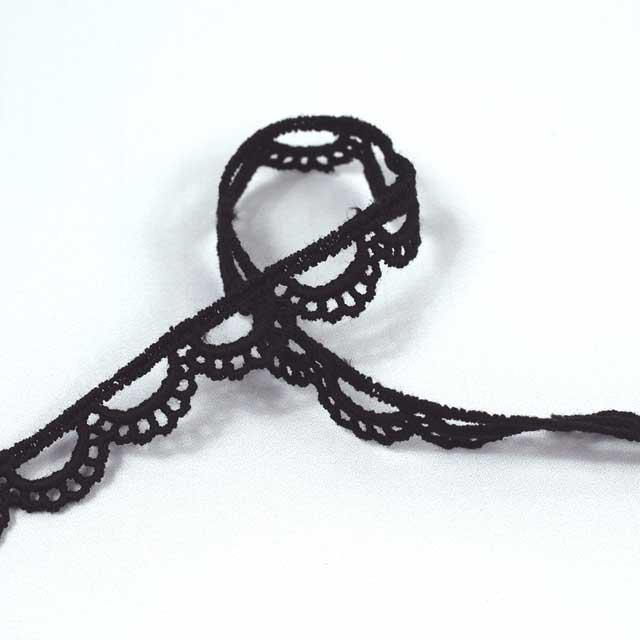 ケミカルレース 約10mm幅×1mカット(OKLCC-007BP) 黒 15Yy88_