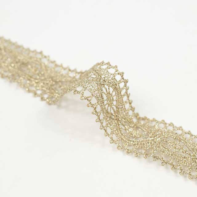 トーションレース ラメ 約26mm幅×1mカット(OKLCL-011P) G.ゴールド 15Yy88_