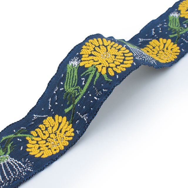 KAFKA-カフカリボン- たんぽぽ 約25mm幅×50cmカット(HC-P100472-03-50) 03.ダークブルー/ブルー/グリーン 07Aa99_